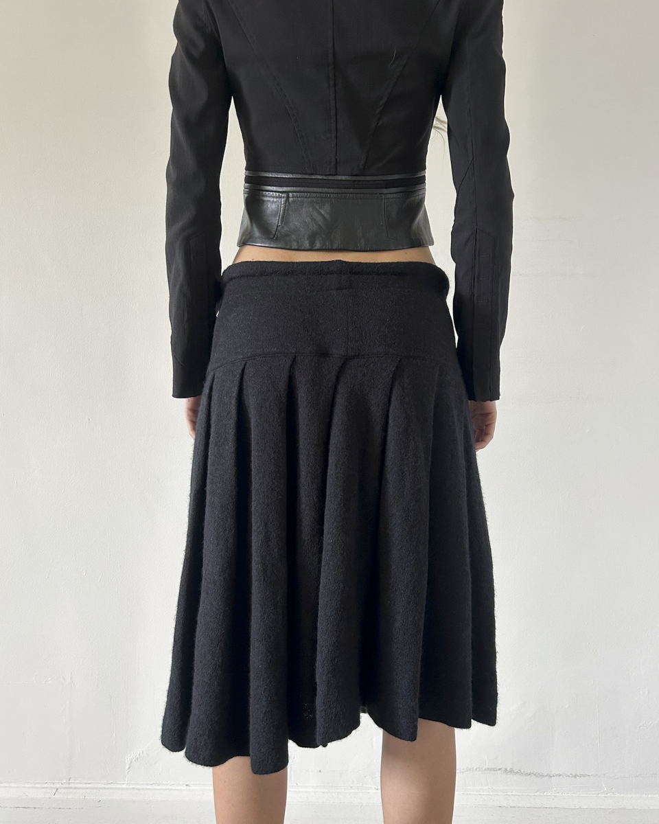 Y’s Yohji Yamamoto Pleated Wool Skirt
