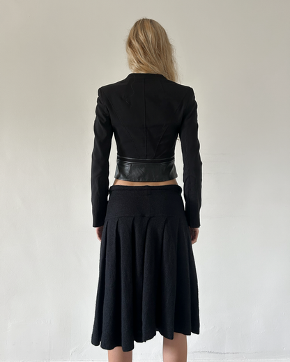 Y’s Yohji Yamamoto Pleated Wool Skirt