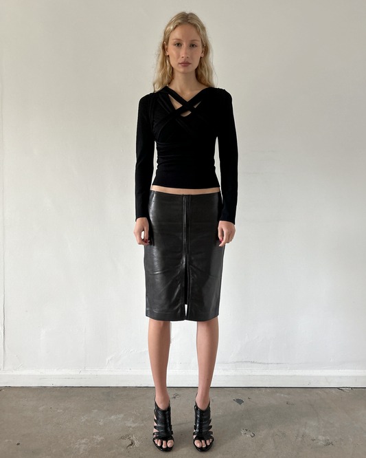 Gucci Leather Skirt