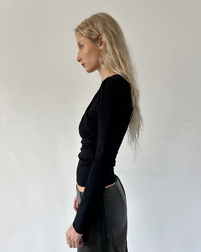 Valentino V-Neck Cross Pattern Top