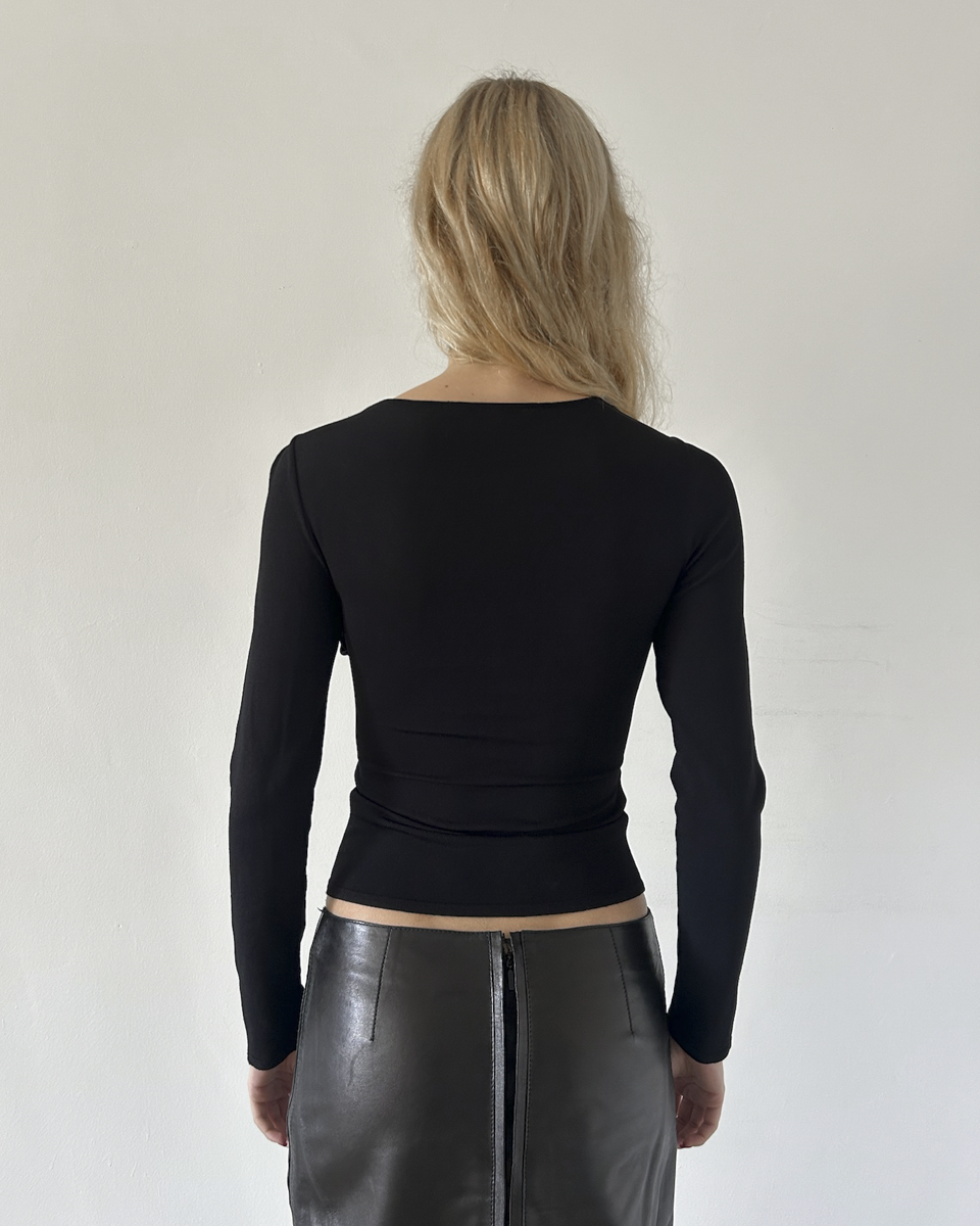 Valentino V-Neck Cross Pattern Top