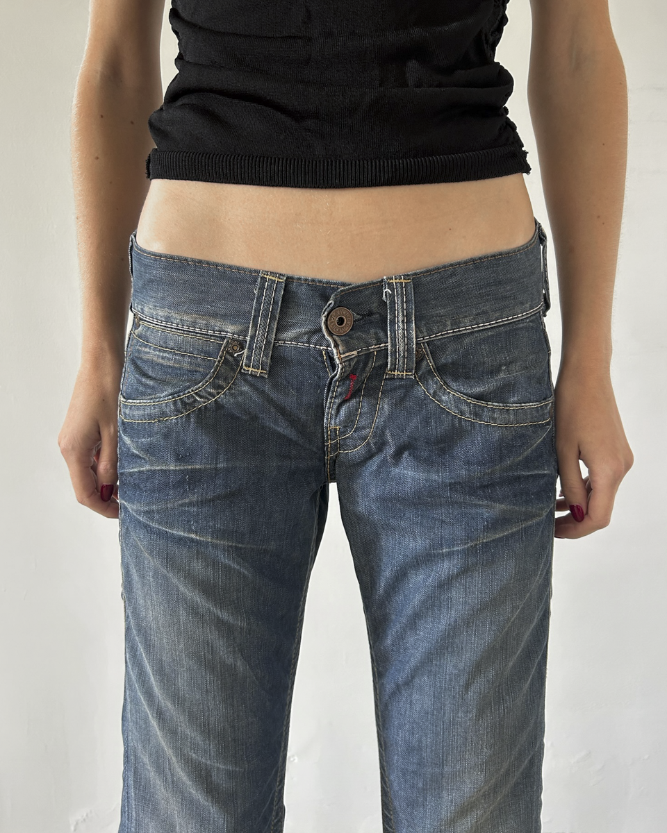 Replay Low Rise Straight Leg Denim