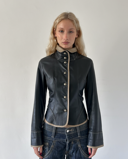 Balmain Paris Napoleon Leather Jacket