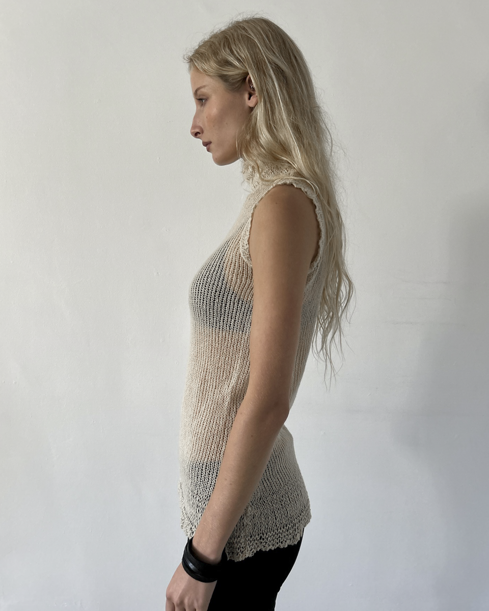 Tornado Mart High Neck Sleeveless Knit