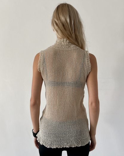 Tornado Mart High Neck Sleeveless Knit
