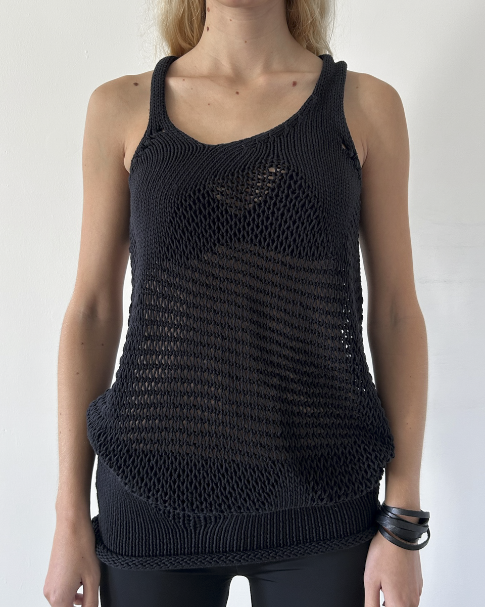 Marithe Francois Girbaud Mesh Knit Top
