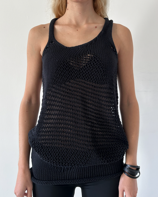 Marithe Francois Girbaud Mesh Knit Top