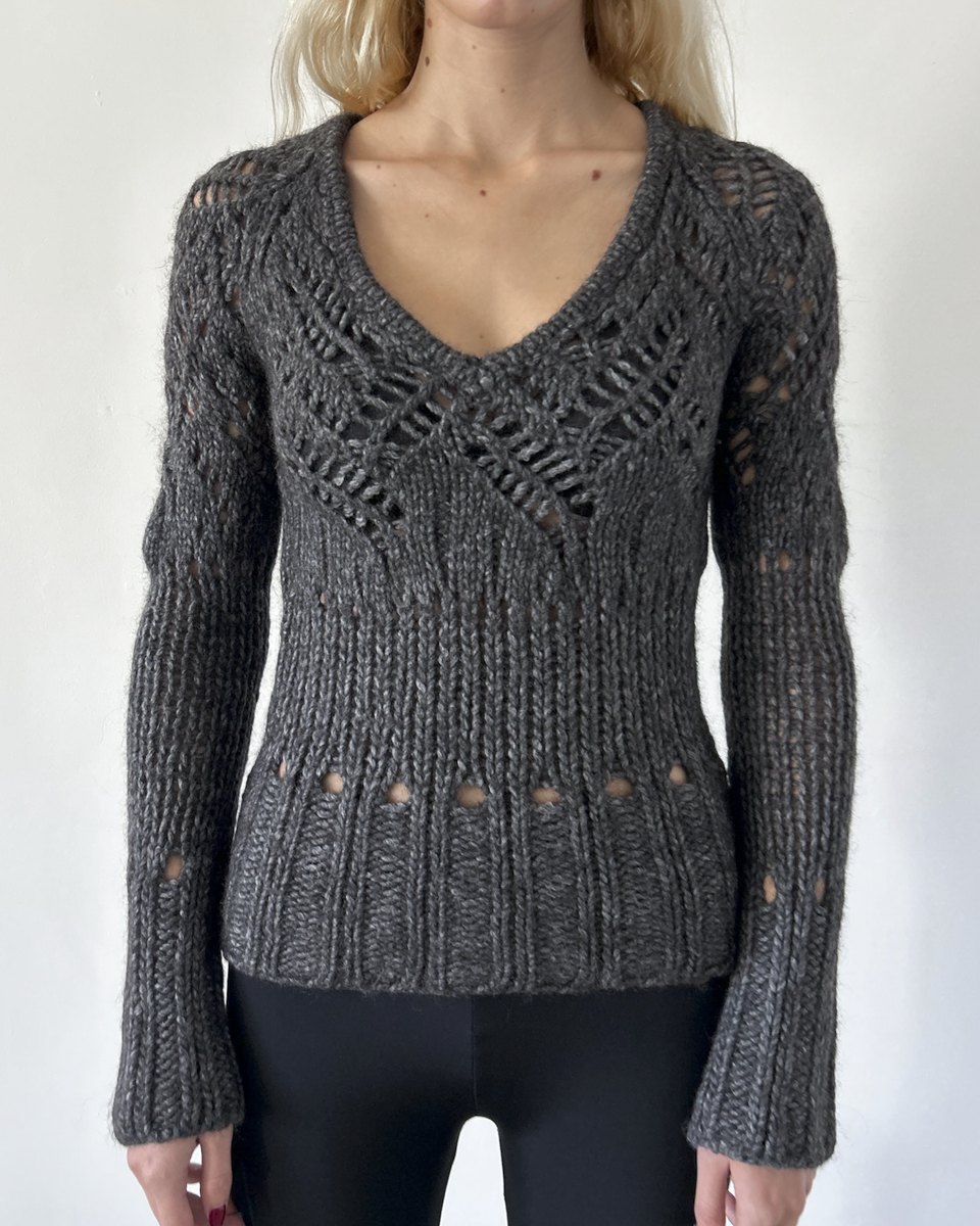 Alessandro Dell'Acqua Wool Open-Work Knit Sweater