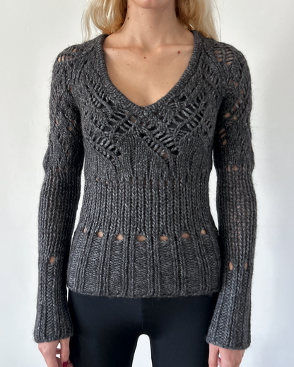 Alessandro Dell'Acqua Wool Open-Work Knit Sweater