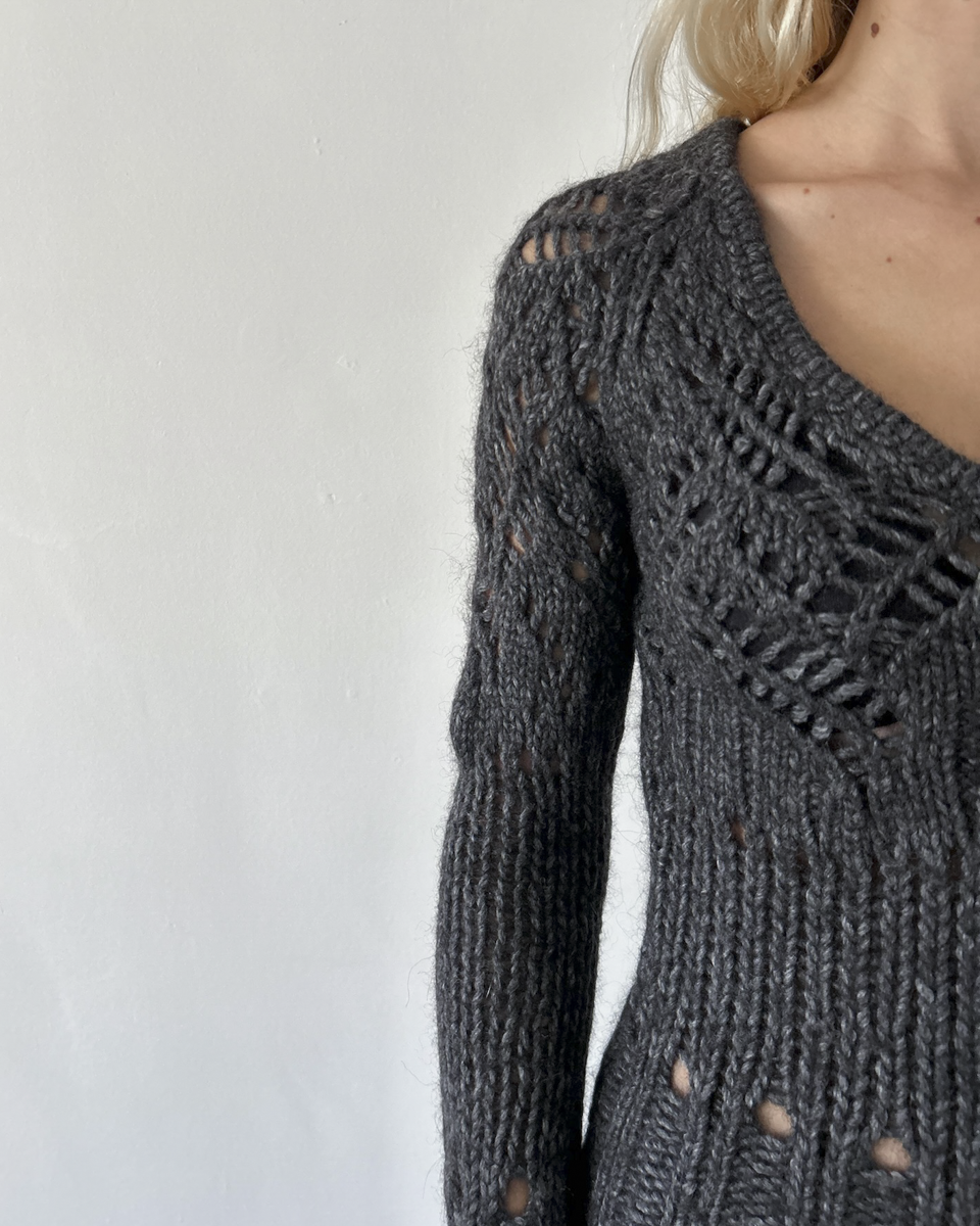 Alessandro Dell'Acqua Wool Open-Work Knit Sweater