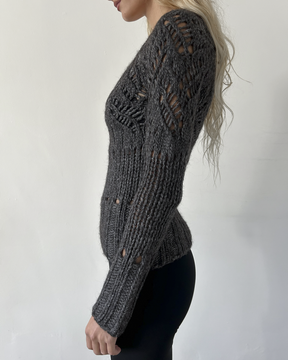Alessandro Dell'Acqua Wool Open-Work Knit Sweater
