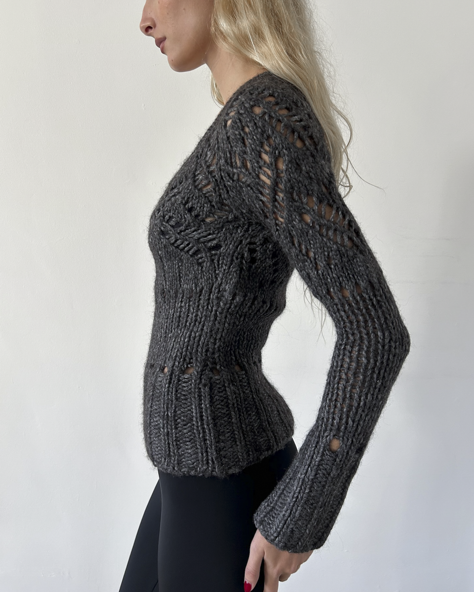 Alessandro Dell'Acqua Wool Open-Work Knit Sweater