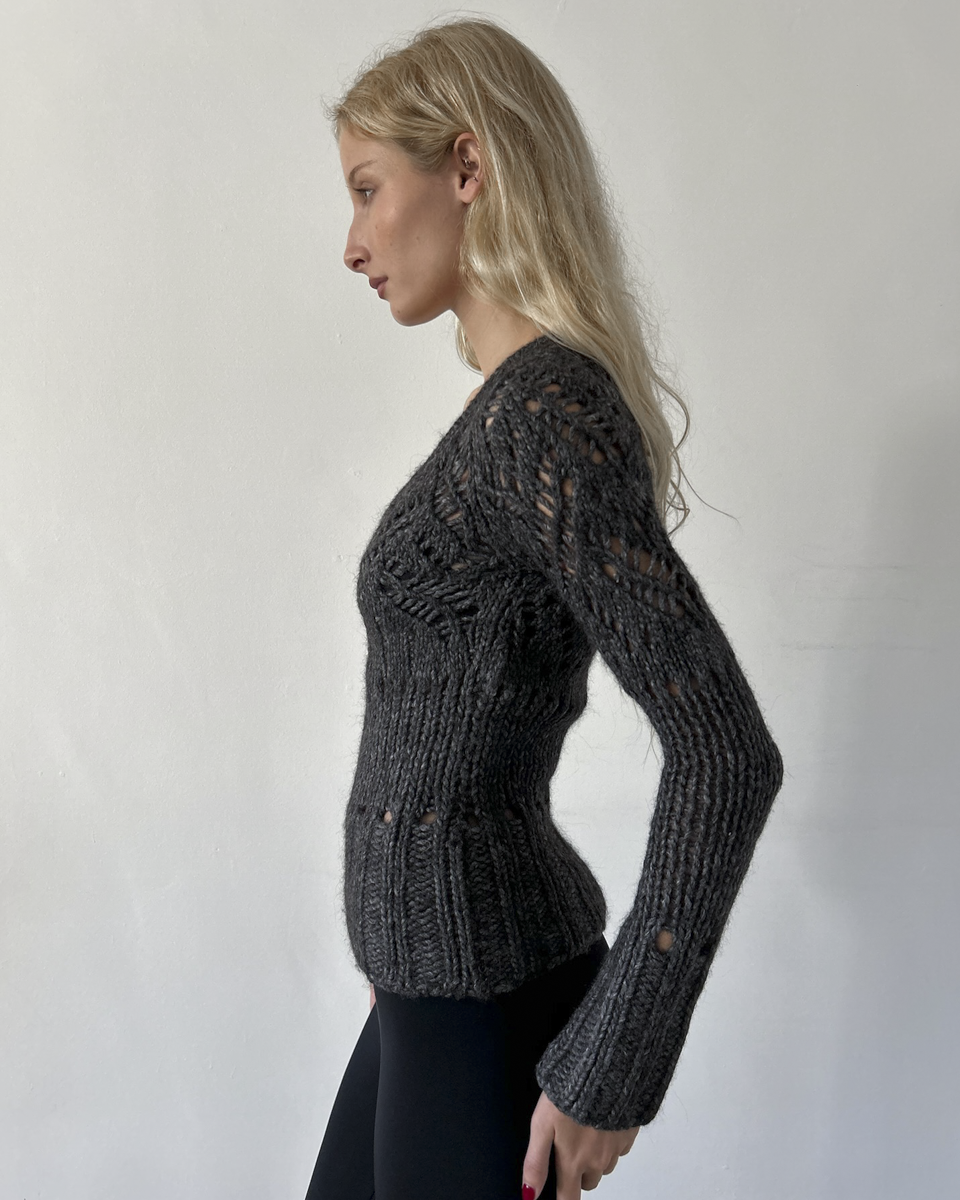 Alessandro Dell'Acqua Wool Open-Work Knit Sweater