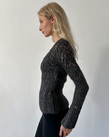Alessandro Dell'Acqua Wool Open-Work Knit Sweater