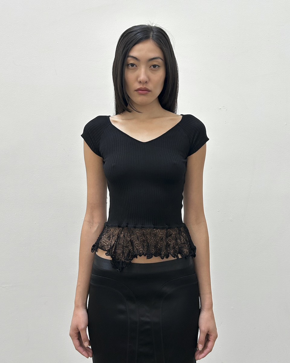 Anna Molinari Lace Peplum Top