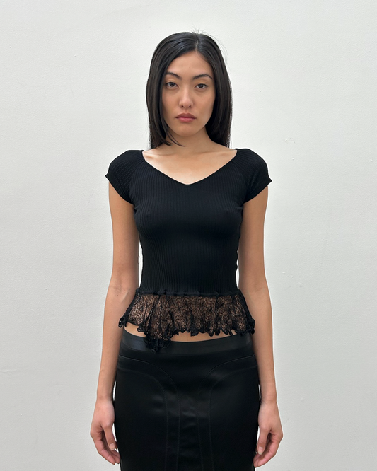 Anna Molinari Lace Peplum Top