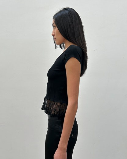 Anna Molinari Lace Peplum Top