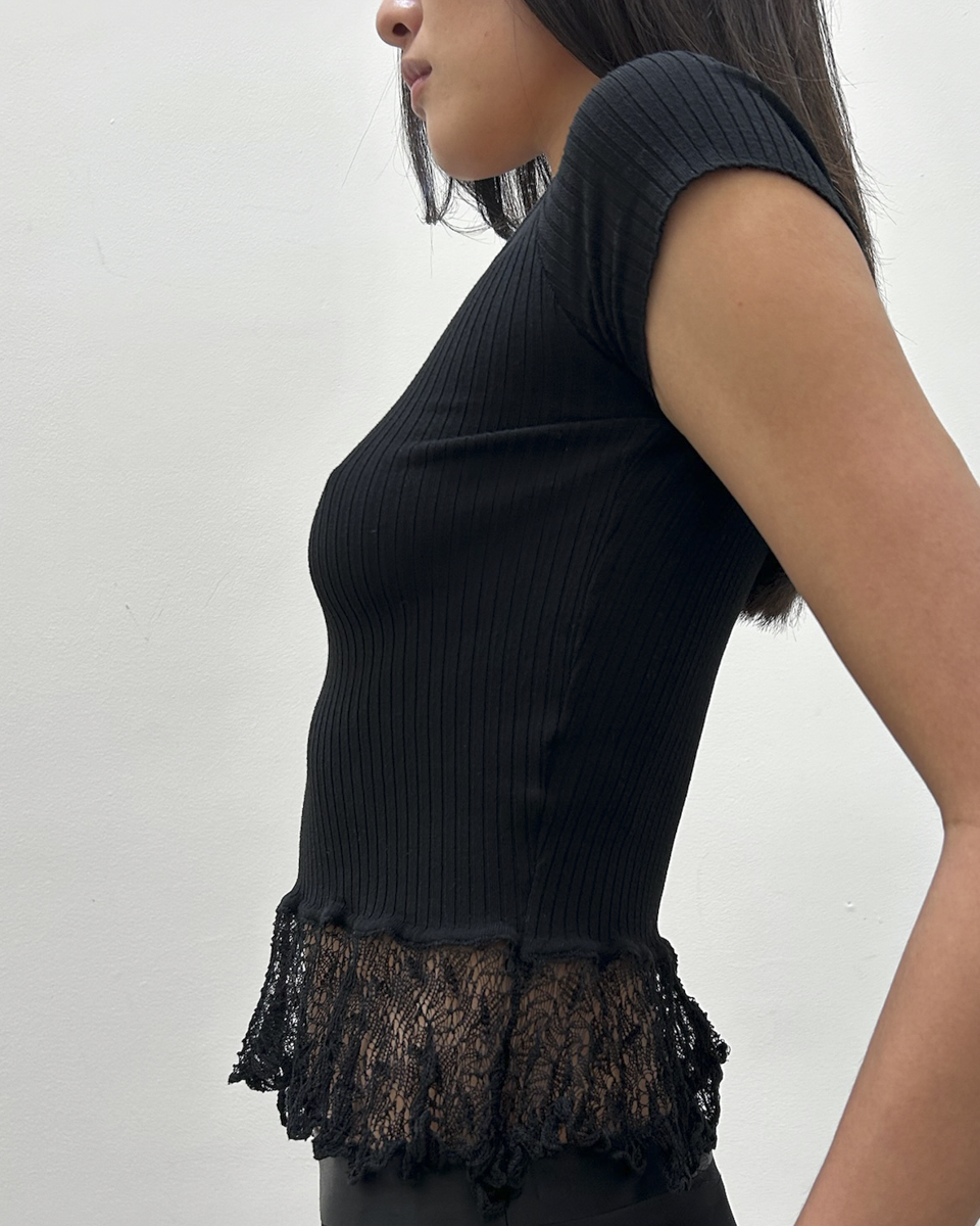 Anna Molinari Lace Peplum Top