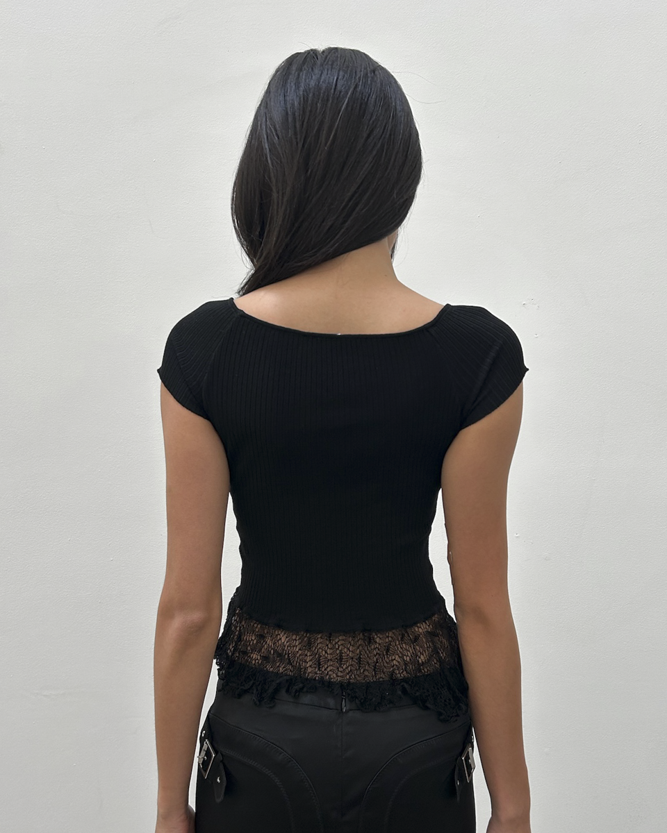 Anna Molinari Lace Peplum Top