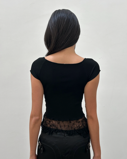 Anna Molinari Lace Peplum Top