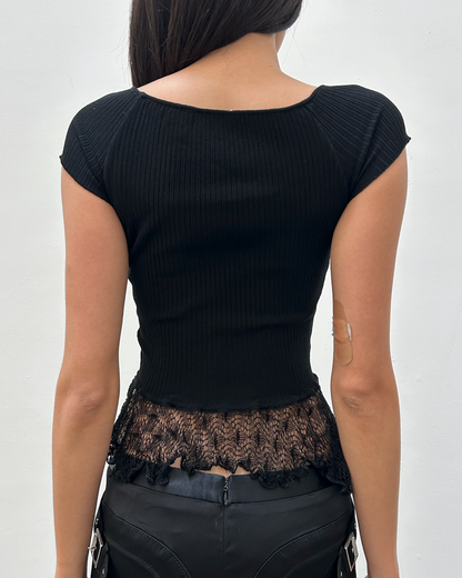 Anna Molinari Lace Peplum Top