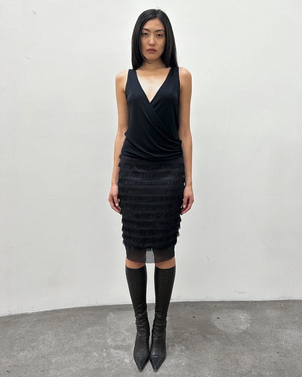 Balenciaga by Nicolas Ghesquière Fringe Silk Skirt