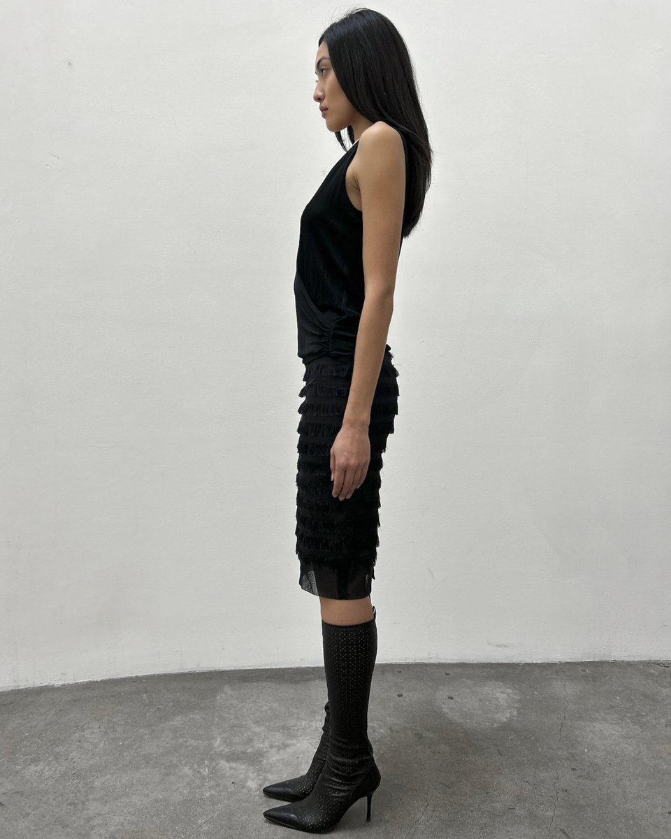 Balenciaga by Nicolas Ghesquière Fringe Silk Skirt