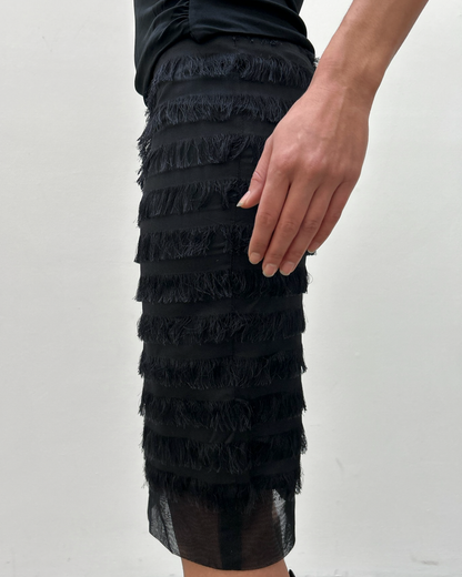 Balenciaga by Nicolas Ghesquière Fringe Silk Skirt