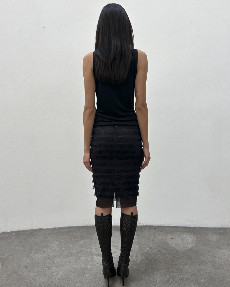 Balenciaga by Nicolas Ghesquière Fringe Silk Skirt
