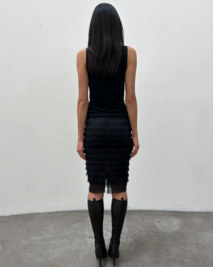 Balenciaga by Nicolas Ghesquière Fringe Silk Skirt