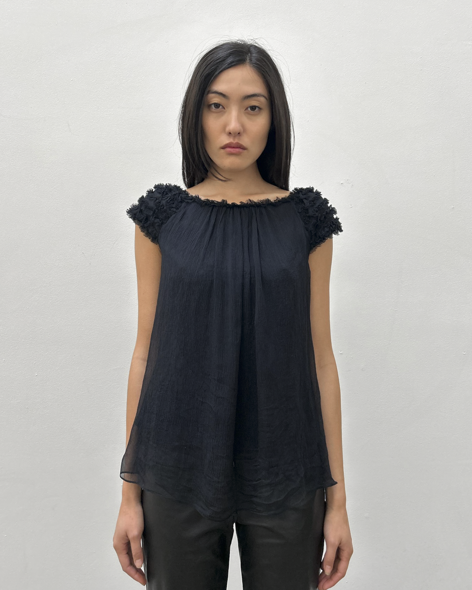 Gucci by Tom Ford FW2001 Silk Ruffle Top