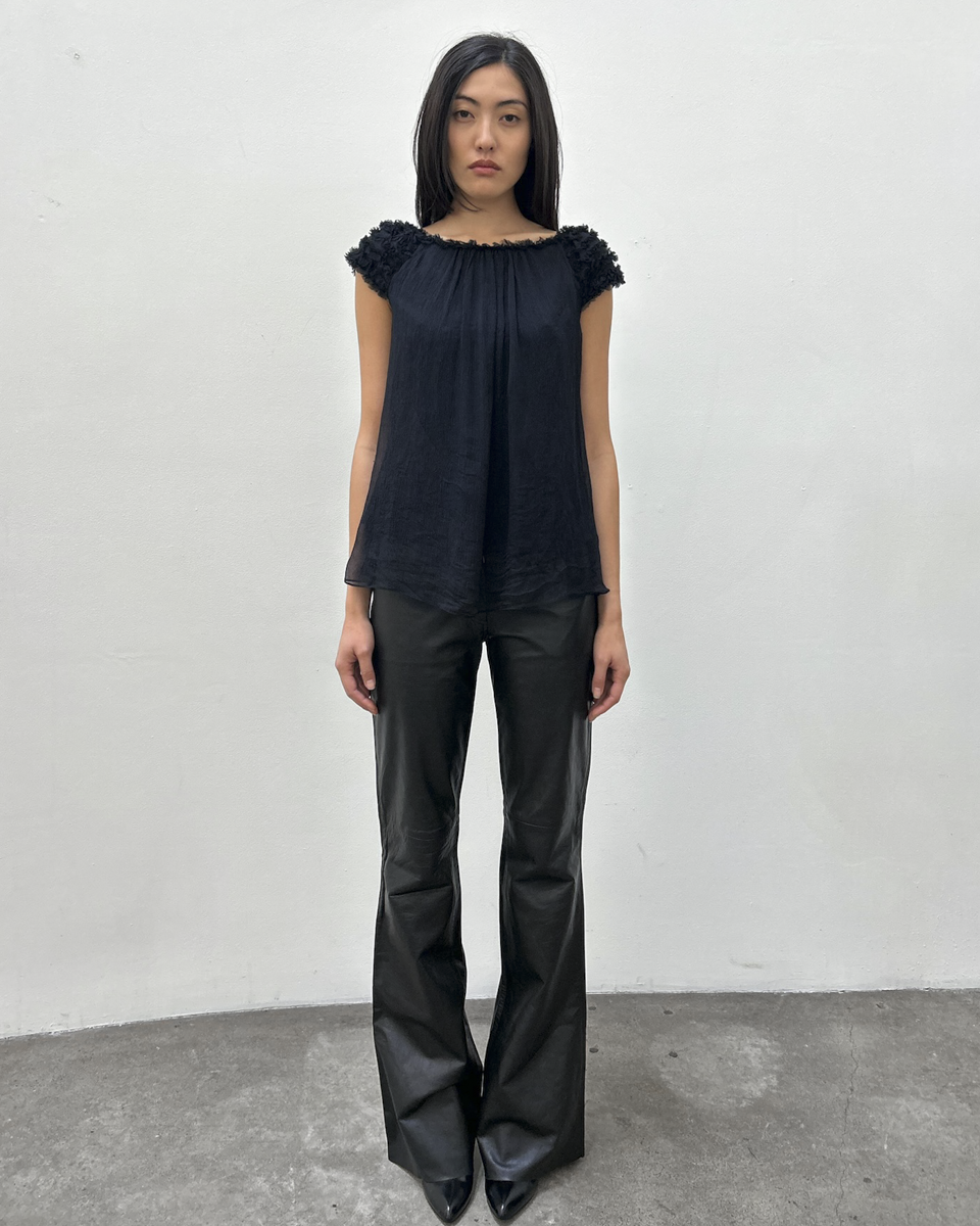 Gucci by Tom Ford FW2001 Silk Ruffle Top