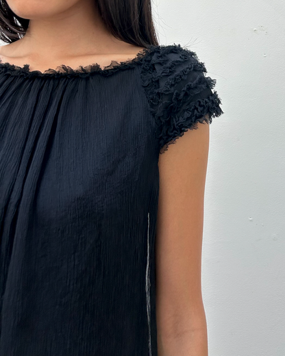 Gucci by Tom Ford FW2001 Silk Ruffle Top