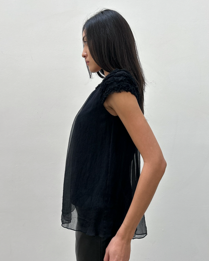 Gucci by Tom Ford FW2001 Silk Ruffle Top