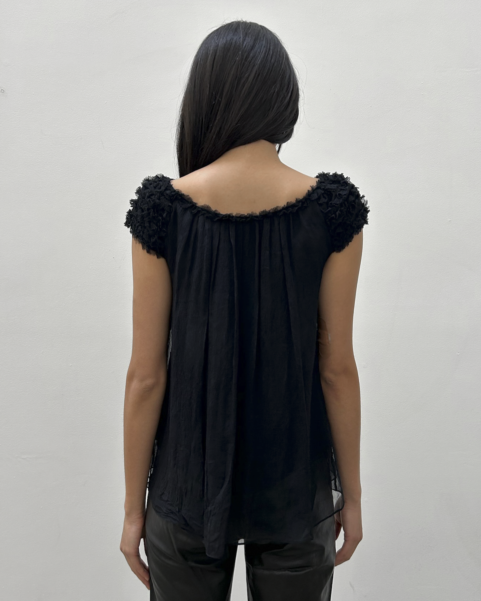 Gucci by Tom Ford FW2001 Silk Ruffle Top