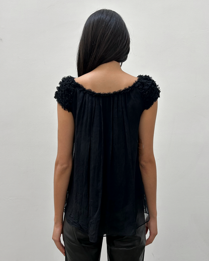 Gucci by Tom Ford FW2001 Silk Ruffle Top