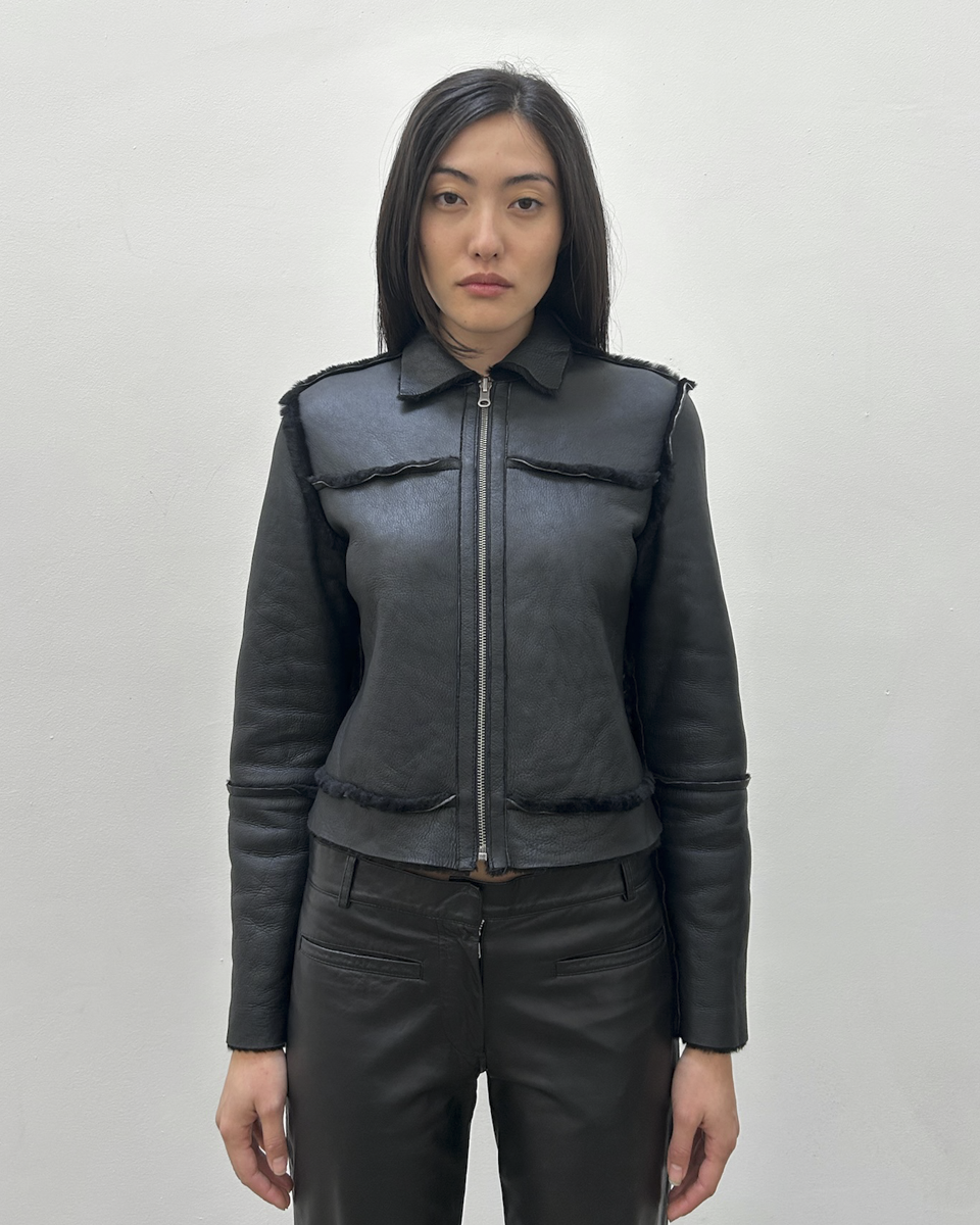 Mouton Shearling Leather Jacket