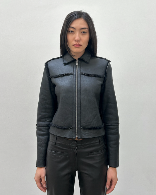 Mouton Shearling Leather Jacket