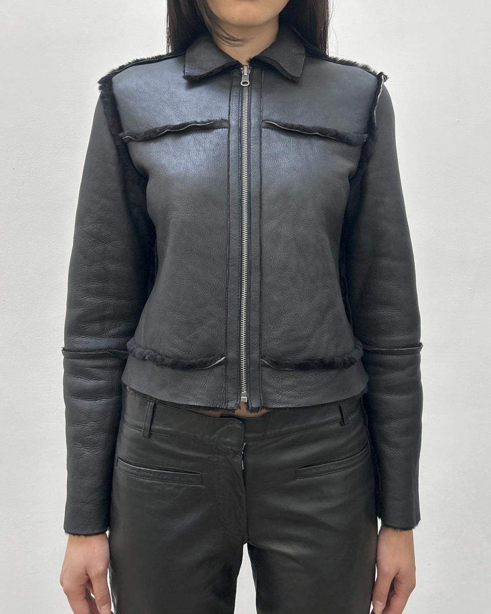 Mouton Shearling Leather Jacket
