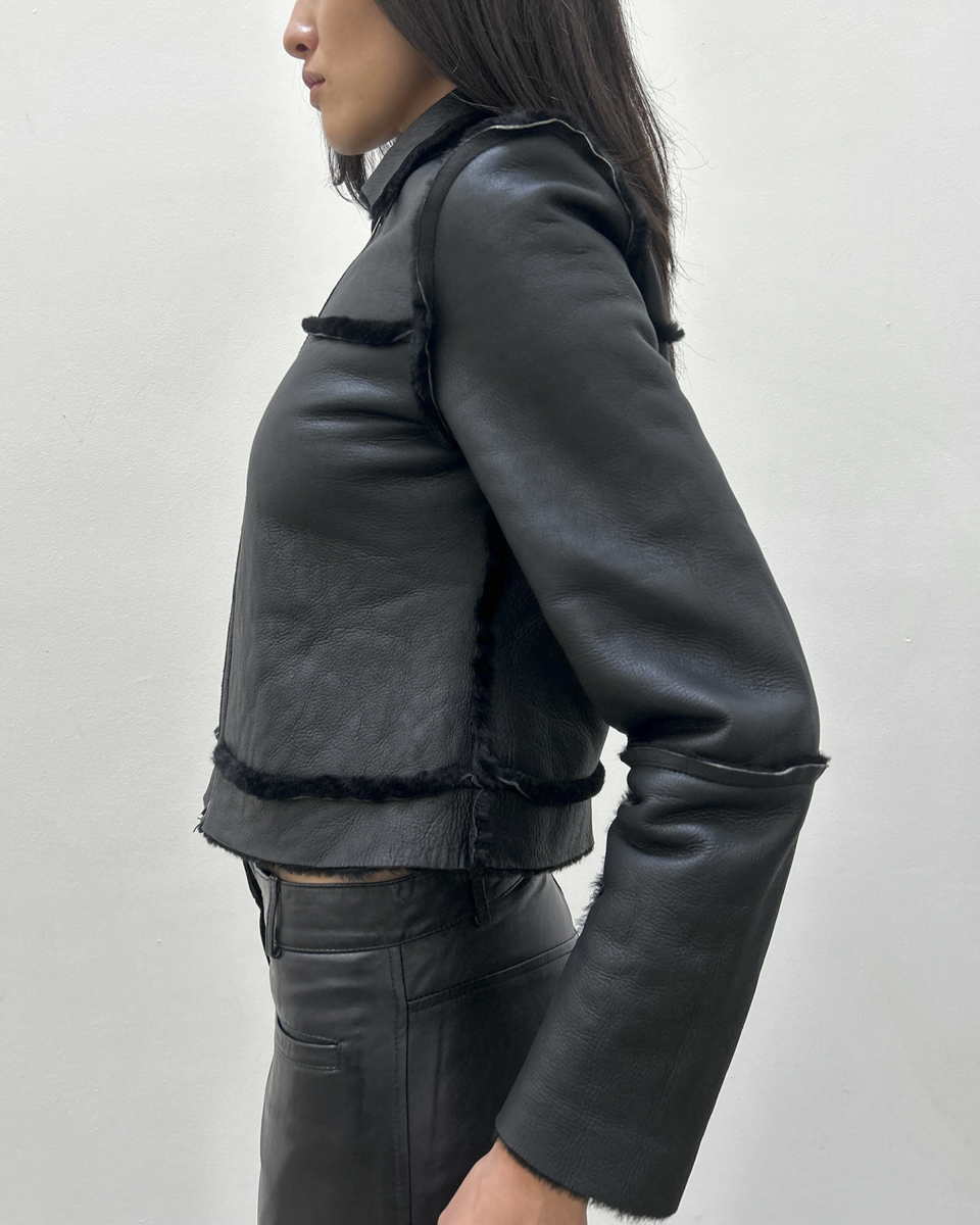 Mouton Shearling Leather Jacket