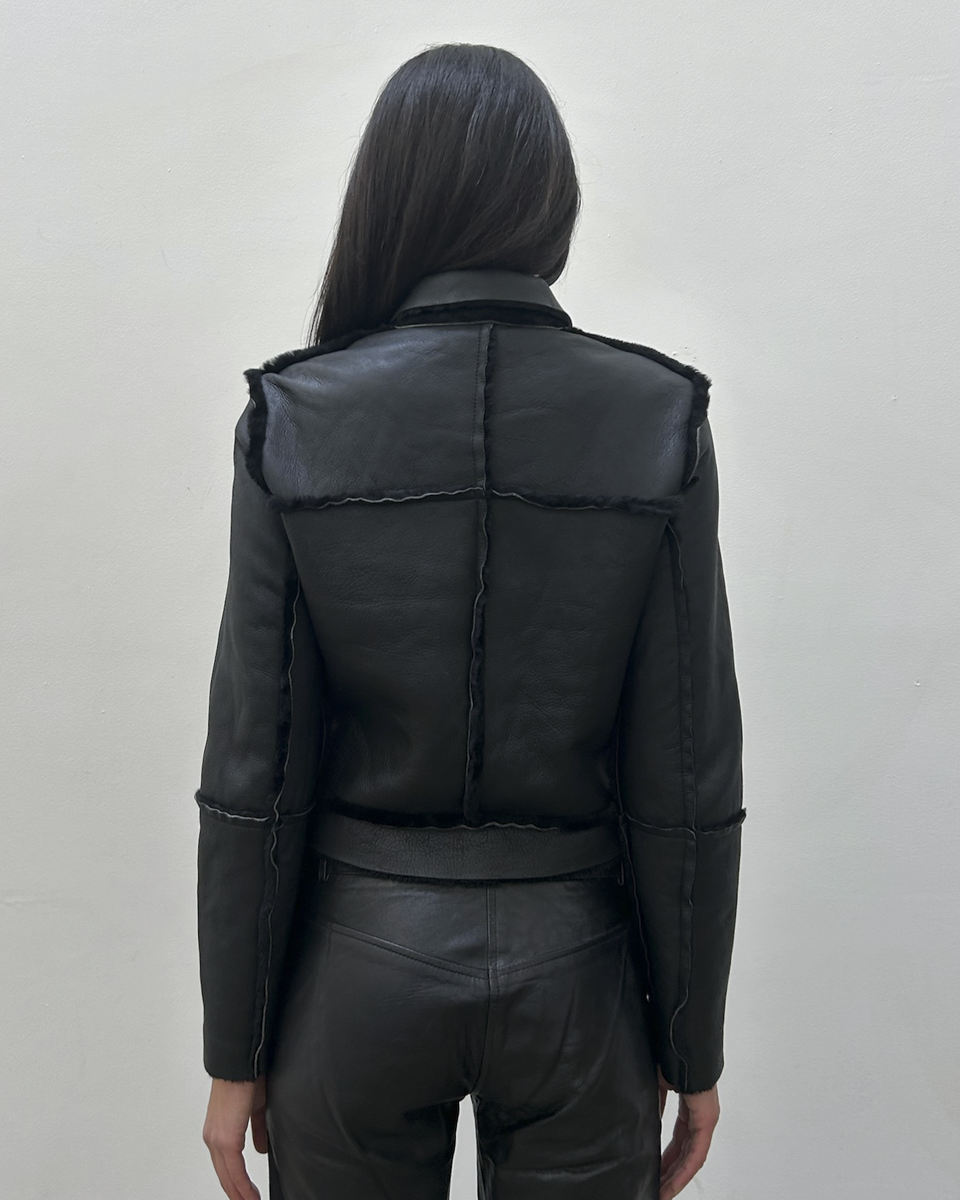 Mouton Shearling Leather Jacket