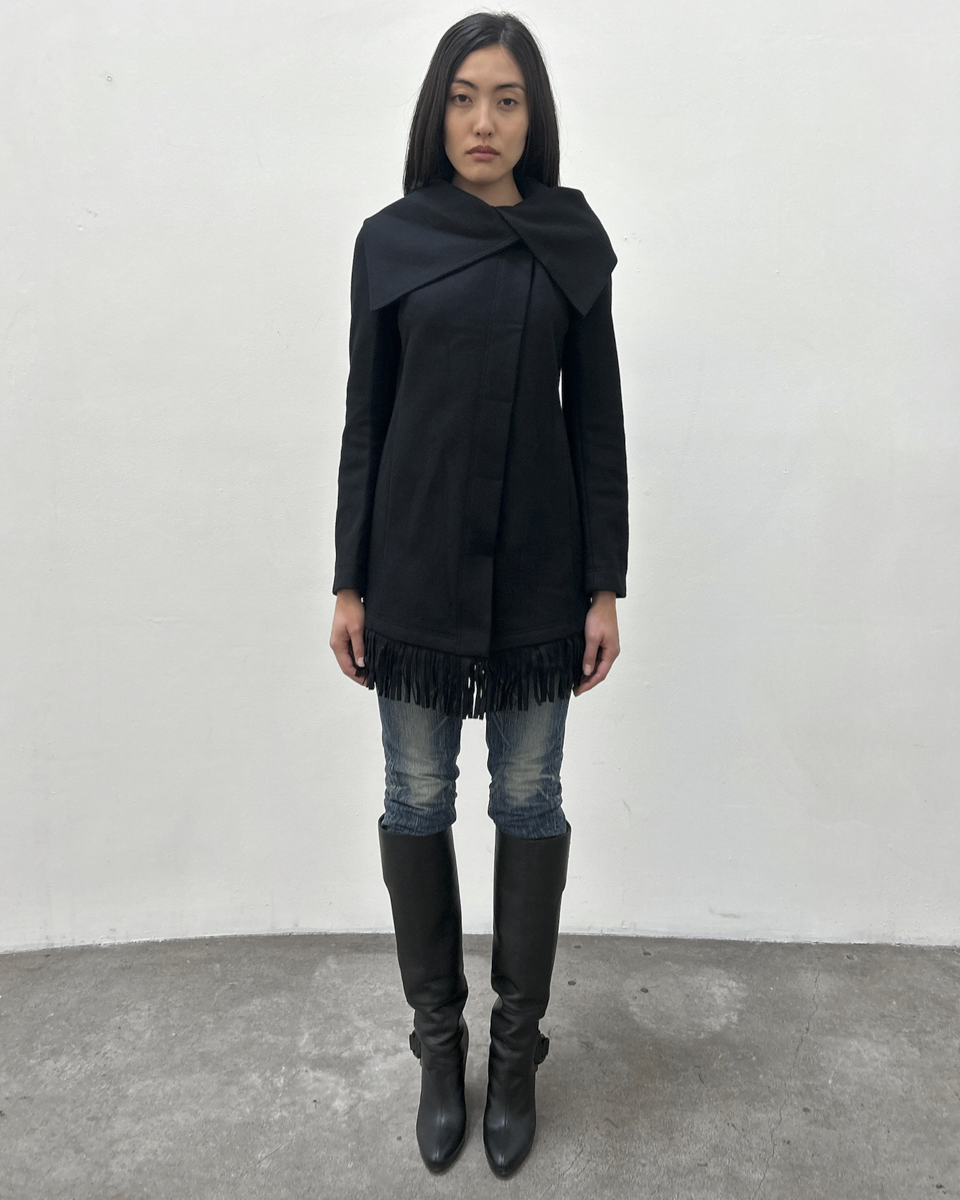 Pinko Wool Fringe Coat