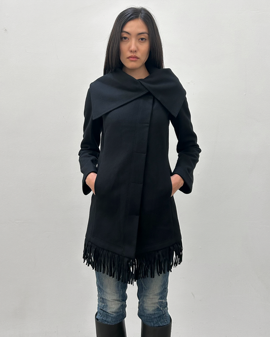 Pinko Wool Fringe Coat