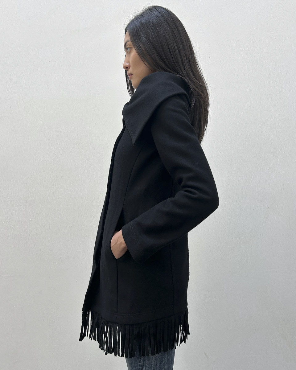 Pinko Wool Fringe Coat