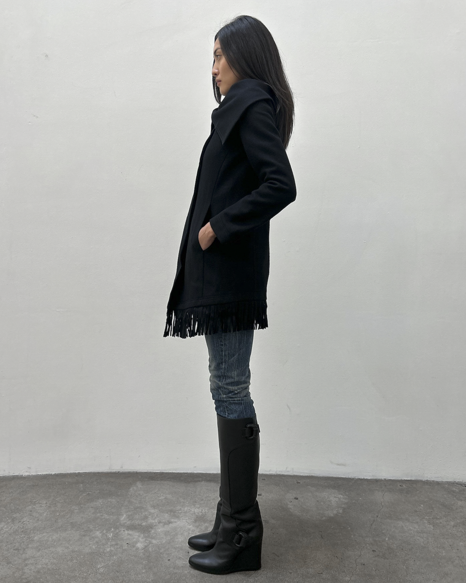 Pinko Wool Fringe Coat