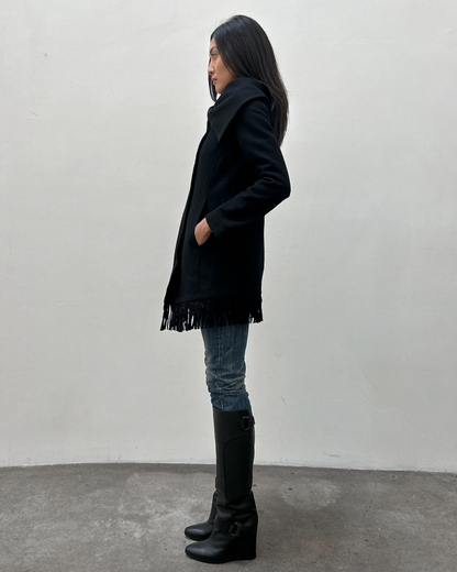 Pinko Wool Fringe Coat