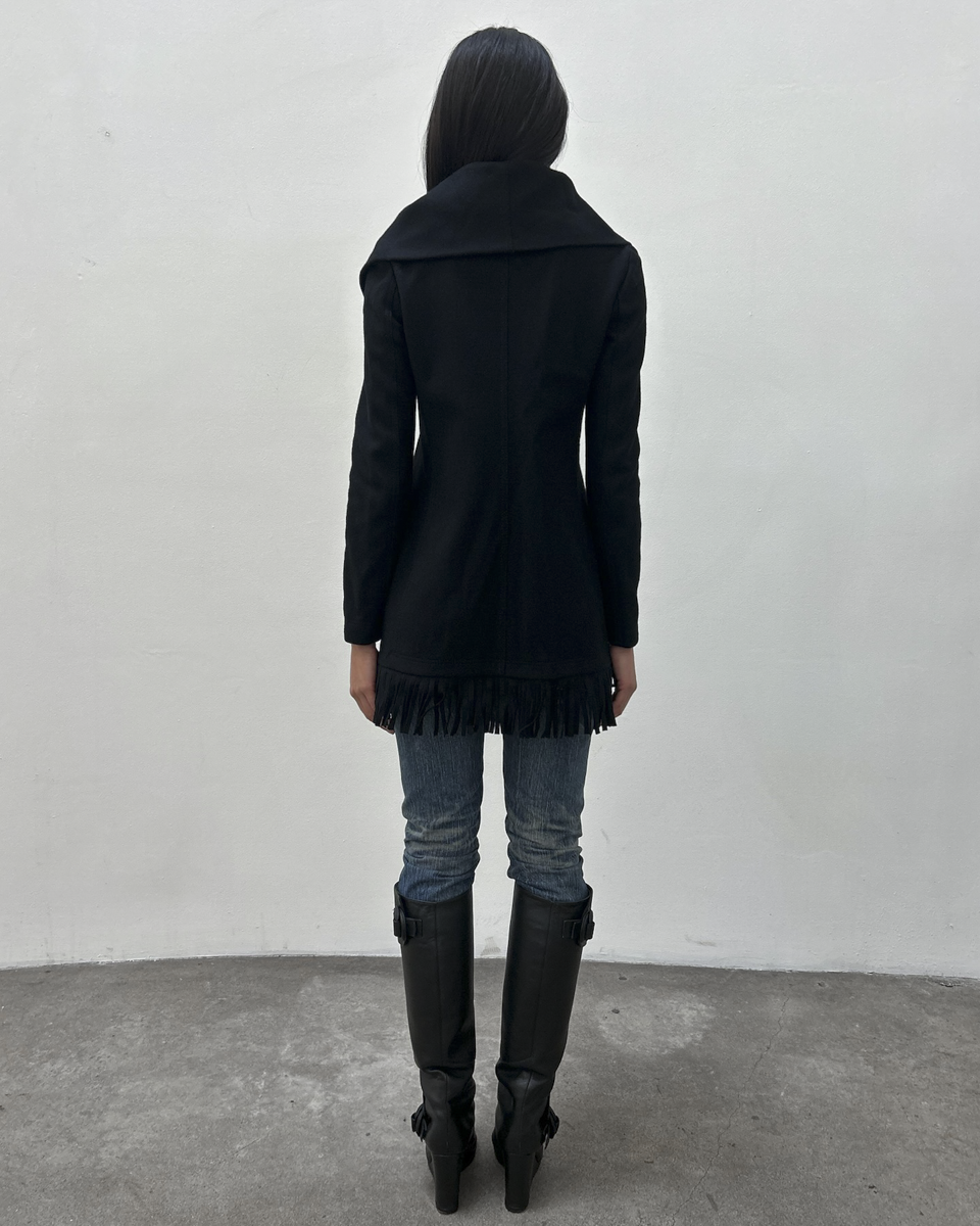 Pinko Wool Fringe Coat