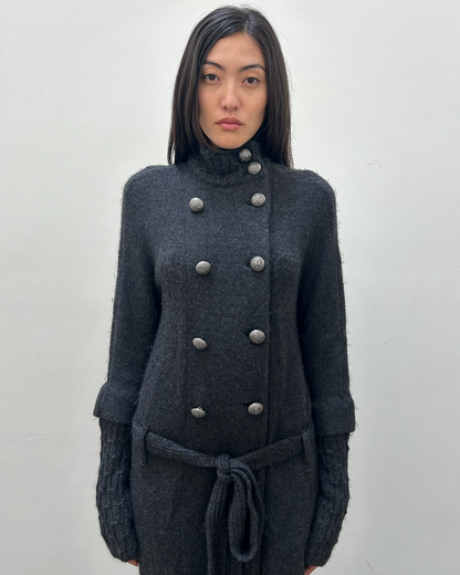Balenciaga by Nicolas Ghesquière FW2007 Double-Breasted Knit Coat