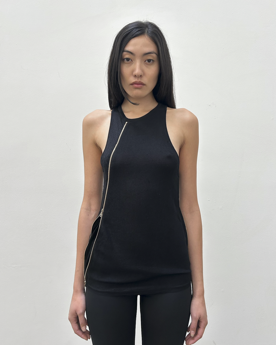 Balenciaga by Nicolas Ghesquière FW2004 Silk Zipper Top