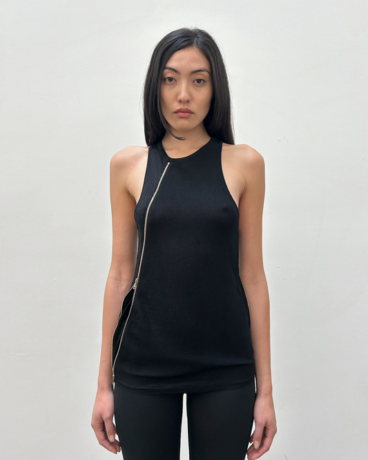 Balenciaga by Nicolas Ghesquière FW2004 Silk Zipper Top